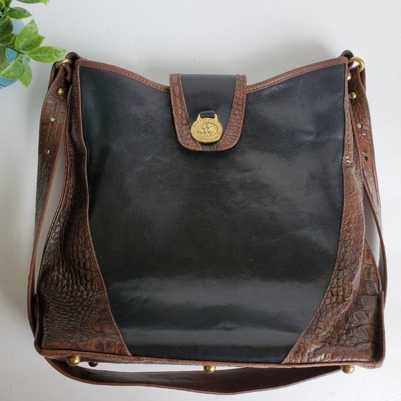 VGUC Brahmin Tuscan Concordia Shoulder Bucket/Hobo Bag in Black and Brown - Picture 2 of 15